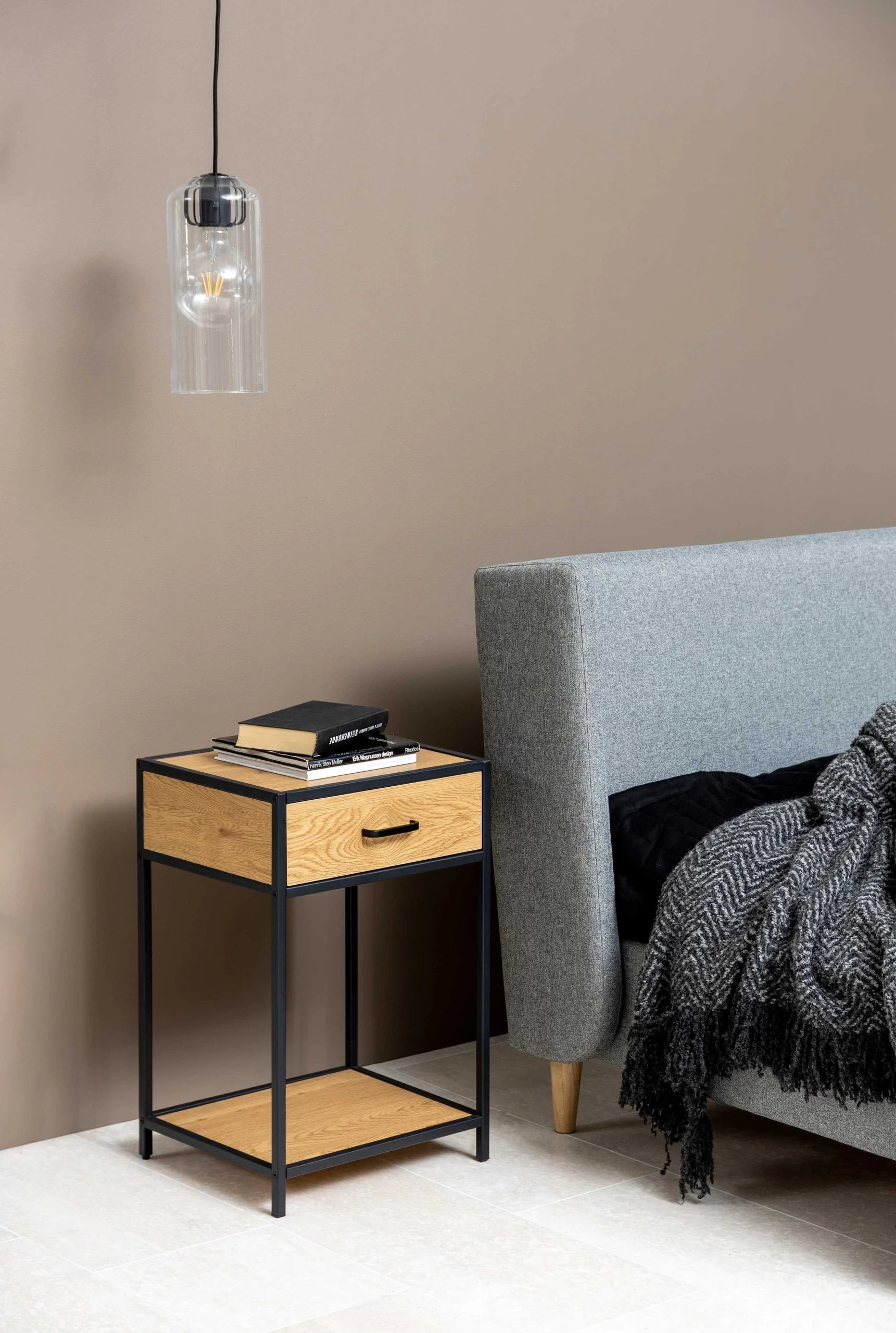 Table De Chevet Dover 1 Tiroir - Noir/chêne Sauvage 9 Table De Chevet Dover 1 Tiroir - Noir/chêne Sauvage – Image 9