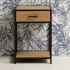 Table De Chevet Dover 1 Tiroir - Noir/chêne Sauvage