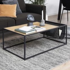 Table Basse Avec Porte-revues Dover - Noir/chêne Sauvage