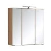 Armoire De Toilette Bobbi 60cm Modèle 2 3 Portes & Eclairage LED - Chêne
