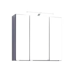 Armoire De Toilette Bobbi 70cm Modèle 2 3 Portes & Eclairage LED - Graphite