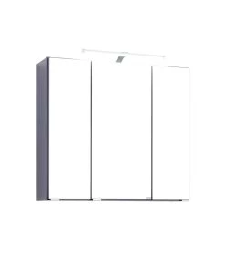 Armoire De Toilette Bobbi 80cm Modèle 2 3 Portes & Eclairage LED - Graphite