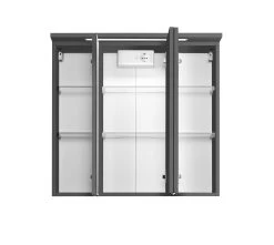 Armoire De Toilette Bobbi 70cm Modèle 1 3 Portes & Eclairage LED - Graphite -Magasin De Meubles 010.1.0042 2 25c2