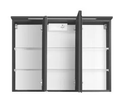 Armoire De Toilette Bobbi 90cm Modèle 1 3 Portes & Eclairage LED - Graphite -Magasin De Meubles 012.1.0042 2 0235
