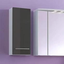 Armoire Murale Small 25cm 1 Porte - Gris Brillant