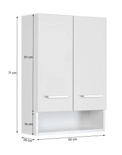 Armoire Murale Ricca 50cm 2 Portes - Blanc -Magasin De Meubles 015.2031 5 227b