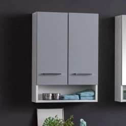 Armoire Murale Ricca 50cm 2 Portes - Blanc/gris Clair