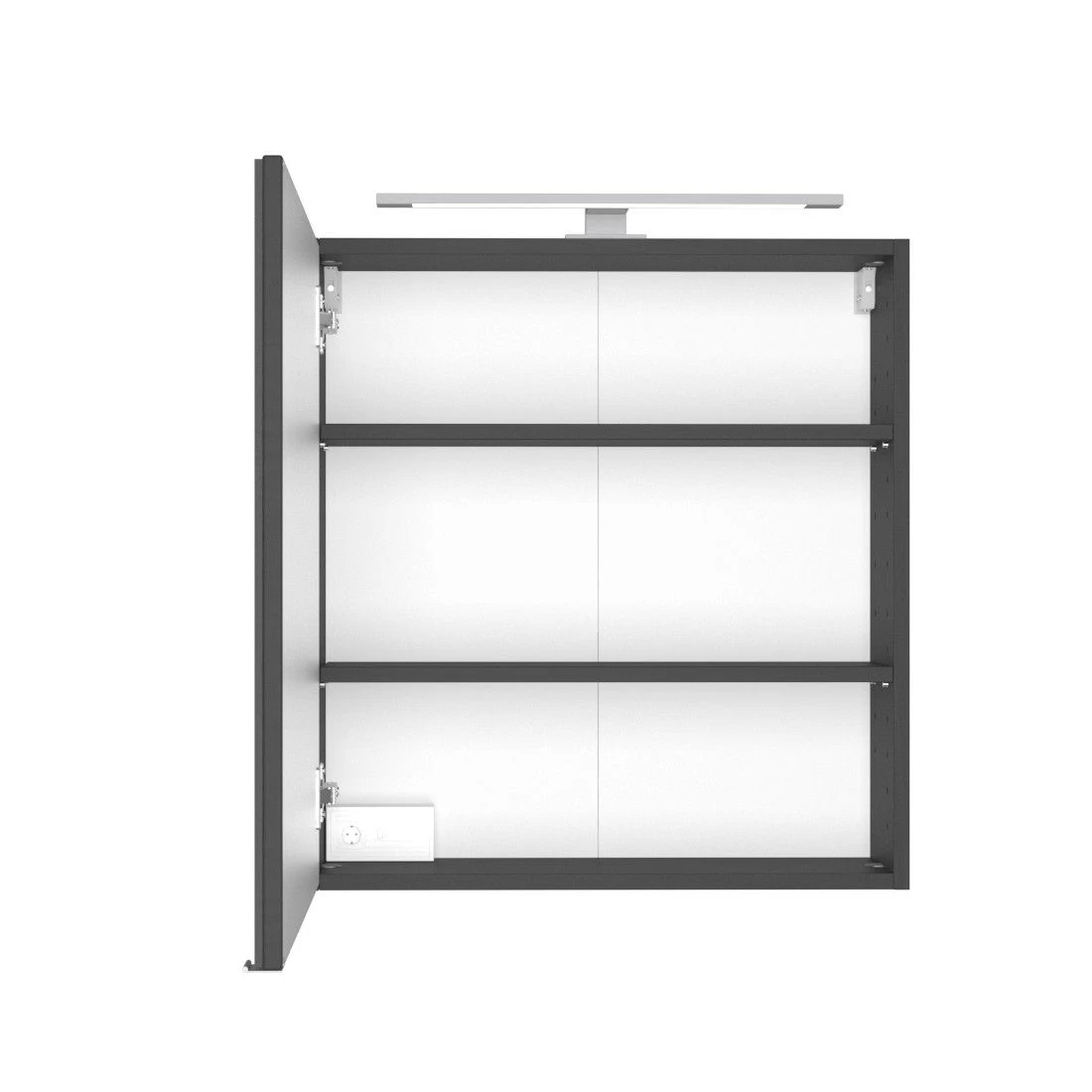 Armoire De Toilette Dasa 60cm à 1 Porte - Graphite/gris Mat 4 Armoire De Toilette Dasa 60cm à 1 Porte - Graphite/gris Mat – Image 4