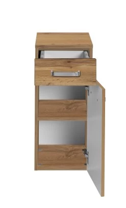 Armoire Salle De Bains Bobbi 30cm 1 Tiroir Et 1 Porte - Chêne -Magasin De Meubles 050.1.2162 2 3448