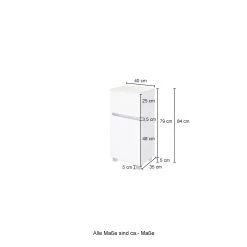 Armoire Salle De Bains Kornel/Luna 40cm 1 Porte & 1 Tiroir - Chêne/blanc Mat -Magasin De Meubles 056.1.3181 5 05b0