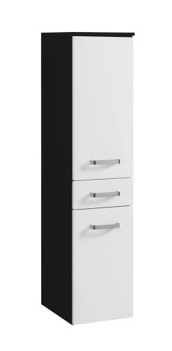 Colonne Bobbi Basse 30cm 2 Portes Et 1 Tiroir - Graphite/blanc Brillant -Magasin De Meubles 058.1.2134 1 3c88