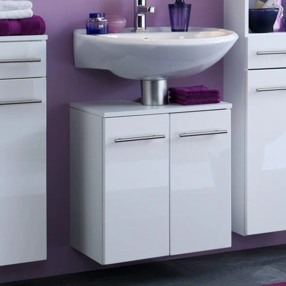Meuble Sous Lavabo Small 50cm - Blanc Brillant 1 Meuble Sous Lavabo Small 50cm - Blanc Brillant
