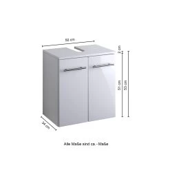 Meuble Sous Lavabo Small 50cm - Blanc Brillant 14 Meuble Sous Lavabo Small 50cm - Blanc Brillant -Magasin De Meubles 084.2096 5 b975