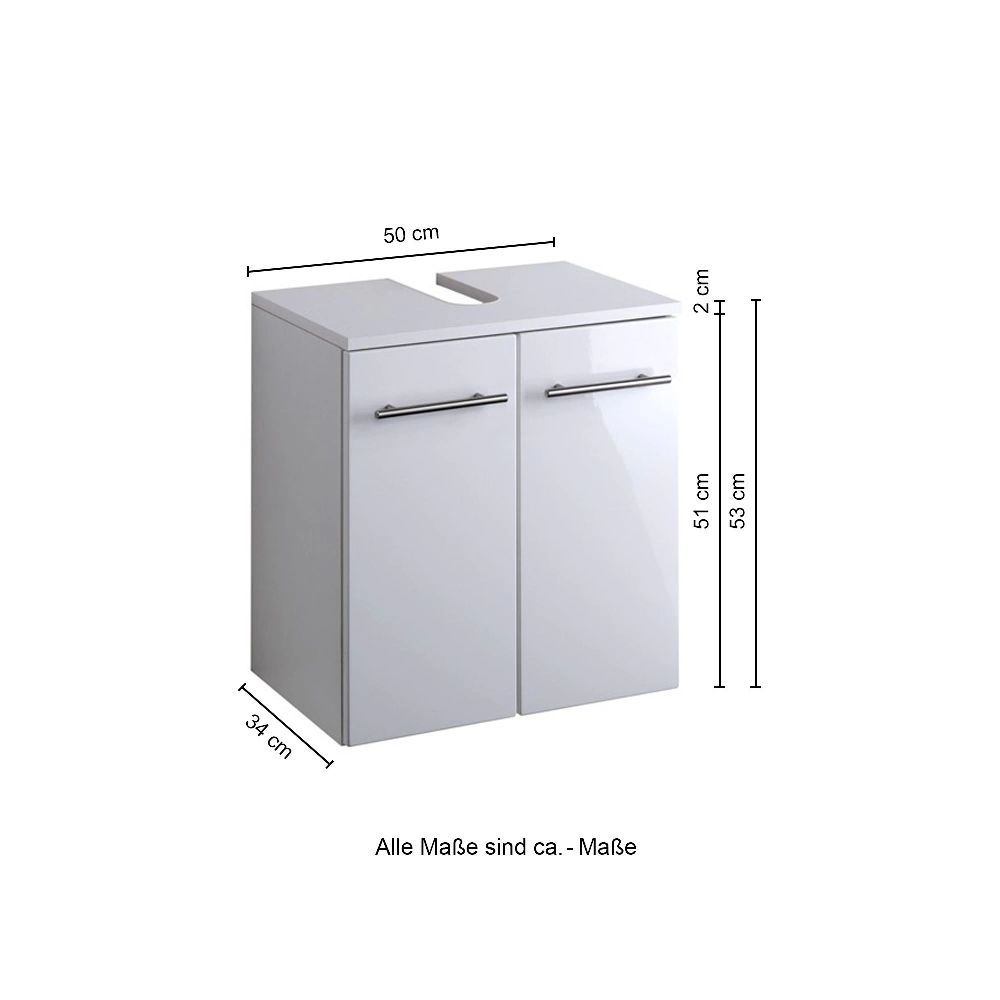 Meuble Sous Lavabo Small 50cm - Blanc Brillant 7 Meuble Sous Lavabo Small 50cm - Blanc Brillant – Image 7