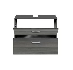 Meuble Sous Lavabo Bobbi 70cm 1 Porte Et 1 Tiroir - Graphite/chêne Gris -Magasin De Meubles 089.1.2163 2 5cba