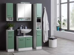 Meuble Sous Lavabo Ricca 60cm 2 Portes - Blanc/vert -Magasin De Meubles 090.2032 3a 812b