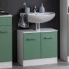 Meuble Sous Lavabo Ricca 60cm 2 Portes - Blanc/vert