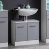 Meuble Sous Lavabo Ricca 60cm 2 Portes - Blanc/gris Clair