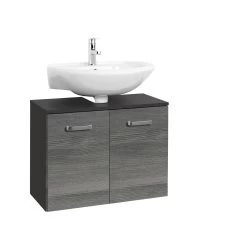 Meuble Sous Lavabo Bobbi 70cm 2 Portes - Graphite/chêne Gris -Magasin De Meubles 092.2163 1a abb4