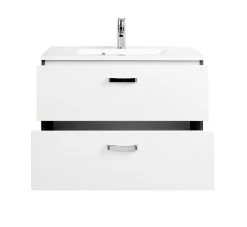 Meuble Vasque Bobbi 80cm 2 Tiroirs - Graphite/blanc Brillant -Magasin De Meubles 098.1.2134 2 0f86