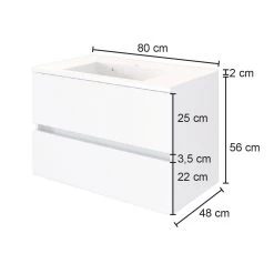 Meuble Vasque Luna 80cm 2 Tiroirs - Graphite/chêne 16 Meuble Vasque Luna 80cm 2 Tiroirs - Graphite/chêne -Magasin De Meubles 098.1.3181 5 e0a5