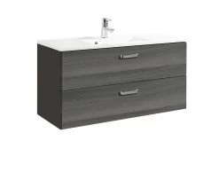 Meuble Vasque Bobbi 100cm 2 Tiroirs - Graphite/chêne Gris -Magasin De Meubles 101.1.2163 1 c65c