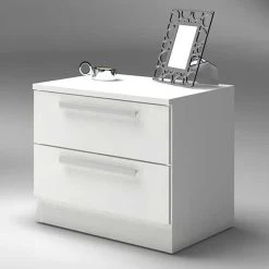 Table De Chevet Ramos 2 Tiroirs - Blanc