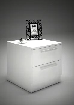 Table De Chevet Ramos 2 Tiroirs - Blanc -Magasin De Meubles 1013BLANCO 000 f81b