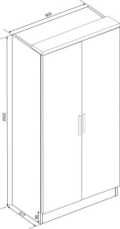 Armoire Ramos 80cm Avec 2 Portes - Chêne 13 Armoire Ramos 80cm Avec 2 Portes - Chêne -Magasin De Meubles 1016BLANCO 1016CEREZO 1016MOLINA 1016ROBLE 1016WENGUE 300 0537