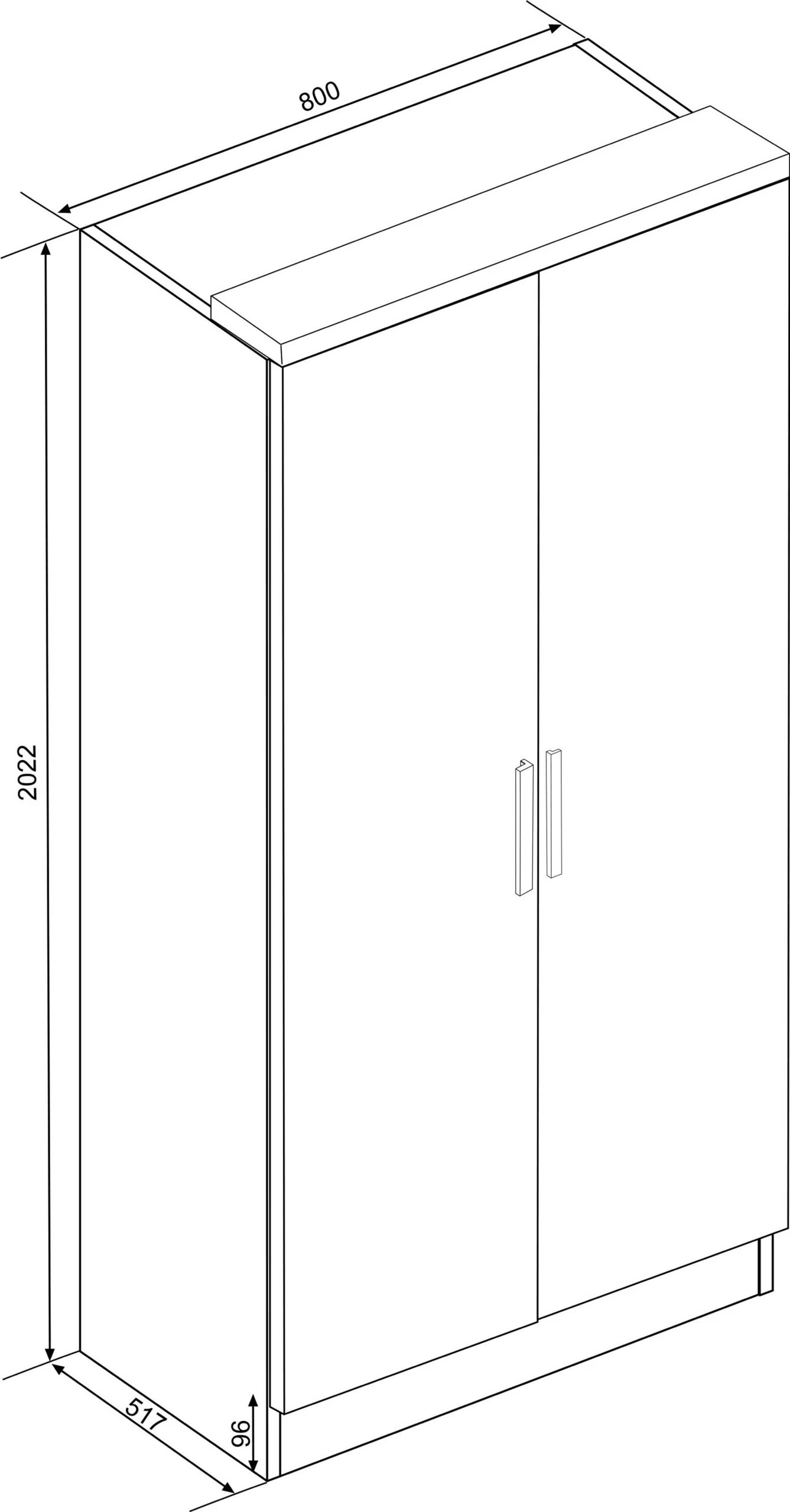 Armoire Ramos 80cm Avec 2 Portes - Chêne 5 Armoire Ramos 80cm Avec 2 Portes - Chêne – Image 5