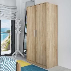 Armoire Ramos 80cm Avec 2 Portes - Chêne