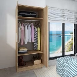 Armoire Ramos 80cm Avec 2 Portes - Chêne 15 Armoire Ramos 80cm Avec 2 Portes - Chêne -Magasin De Meubles 1016ROBLE 000a b780