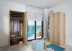 Armoire Ramos 80cm Avec 2 Portes - Chêne 12 Armoire Ramos 80cm Avec 2 Portes - Chêne -Magasin De Meubles 1016ROBLE 000ab 76fa