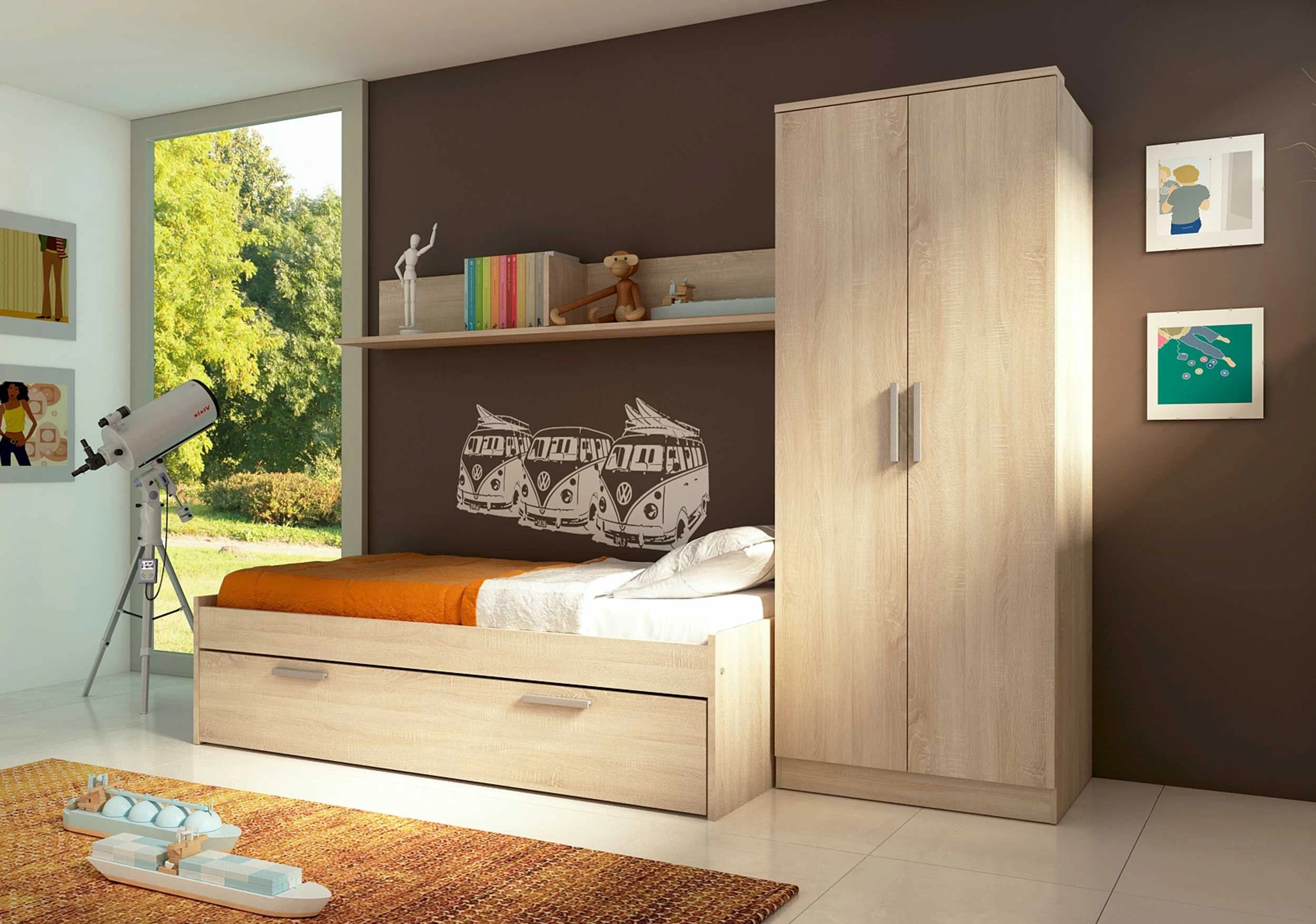 Armoire Ramos 80cm Avec 2 Portes - Chêne 2 Armoire Ramos 80cm Avec 2 Portes - Chêne – Image 2