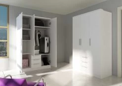 Armoire Ramos 120cm Avec 3 Portes & 3 Tiroirs - Blanc 7 Armoire Ramos 120cm Avec 3 Portes & 3 Tiroirs - Blanc -Magasin De Meubles 1019BLANCO 000 Ba 990f