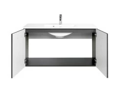 Meuble Vasque Bobbi 100cm 2 Portes - Graphite/gris Brillant -Magasin De Meubles 106.1.2161 2 520e