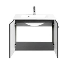 Meuble Vasque Bobbi 70cm 2 Portes - Graphite/gris Brillant -Magasin De Meubles 109.1.2161 2 3a0b