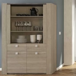 Armoire Vitrée Iris - Gris Béton