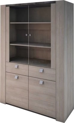 Armoire Vitrée Iris - Gris Béton -Magasin De Meubles 1111 RITTA PERSPECTIVE c1e3