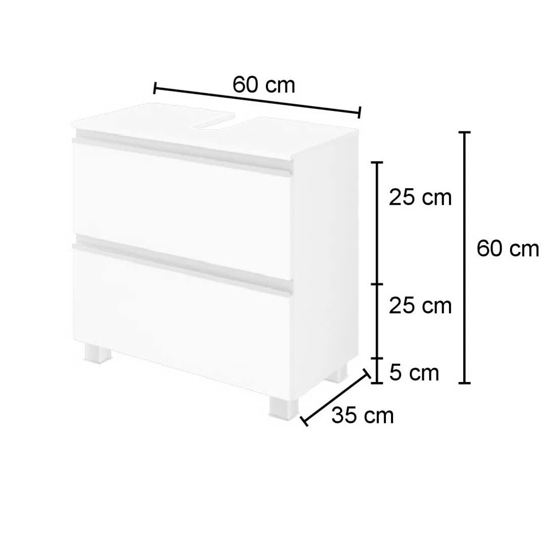 Meuble Sous-lavabo Lotuk 60cm 1 Porte Et 1 Tiroir - Chêne Gris 2 Meuble Sous-lavabo Lotuk 60cm 1 Porte Et 1 Tiroir - Chêne Gris – Image 2