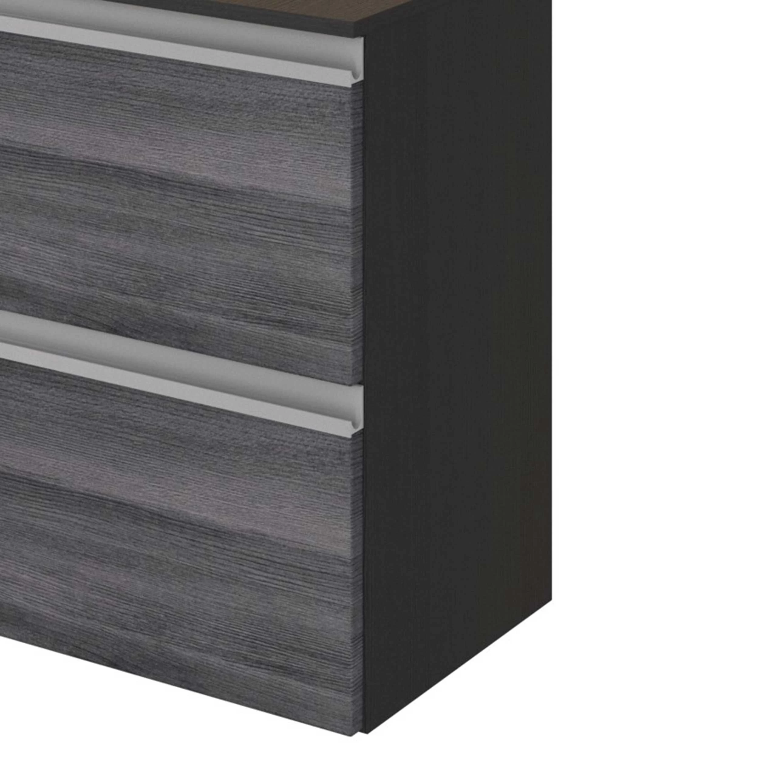 Meuble Sous-lavabo Lotuk 60cm 1 Porte Et 1 Tiroir - Chêne Gris 4 Meuble Sous-lavabo Lotuk 60cm 1 Porte Et 1 Tiroir - Chêne Gris – Image 4