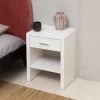 Table De Chevet Sova 45x35cm, 1 Tiroir - Blanc