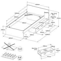 Lit Pour Enfant Gemma Avec Tiroir - Blanc -Magasin De Meubles 1350l2ti picto mm bd53