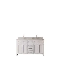 Ensemble De Meubles De Salle De Bains Jussara - Comptoir En Quartz Blanc - Miroir Flotal -Magasin De Meubles 138JSR1142 20 207 b683