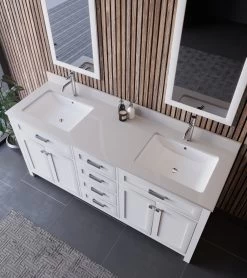 Jussara White Bathroom Furniture Set | 3 Piece | 100% Wood And Quartz -Magasin De Meubles 138JSR1143 20 203 87c3