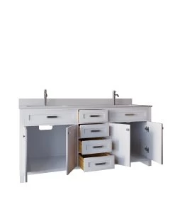 Jussara White Bathroom Furniture Set | 3 Piece | 100% Wood And Quartz -Magasin De Meubles 138JSR1143 20 205 5e2d