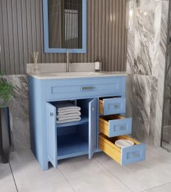 Ensemble De Meubles De Salle De Bains Jussara Avec Comptoir En Quartz Blanc -Magasin De Meubles 138JSR1146 20 202 1220