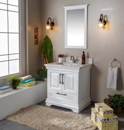 Jussara" Ensemble De Meubles De Salle De Bains | Comptoir En Quartz | Poignées En Bronze -Magasin De Meubles 138JSR1159 20 202 f881