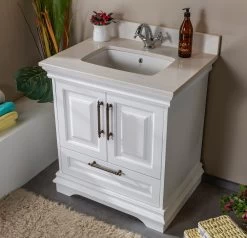 Jussara" Ensemble De Meubles De Salle De Bains | Comptoir En Quartz | Poignées En Bronze -Magasin De Meubles 138JSR1159 20 203 ec75