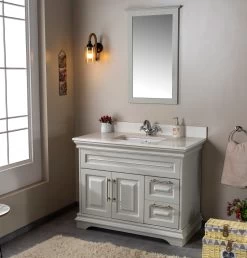 Jussara Ensemble De Meubles De Salle De Bains | 2 Pièces | Comptoir En Quartz | Gris -Magasin De Meubles 138JSR1175 20 202 8b16